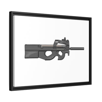 Secret Service Subgun - Bullpup 5.7x28mm Painting - Black Framed Wrapped Canvas - Value Collection