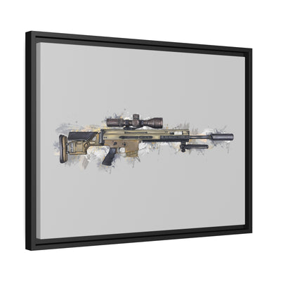 Socom Sniper Rifle Painting - Black Framed Wrapped Canvas - Value Collection