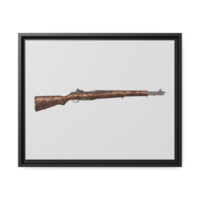 Honoring The Brave / M1 Garand / World War II D-Day Painting - Just The Piece - Black Framed Wrapped Canvas - Value Collection