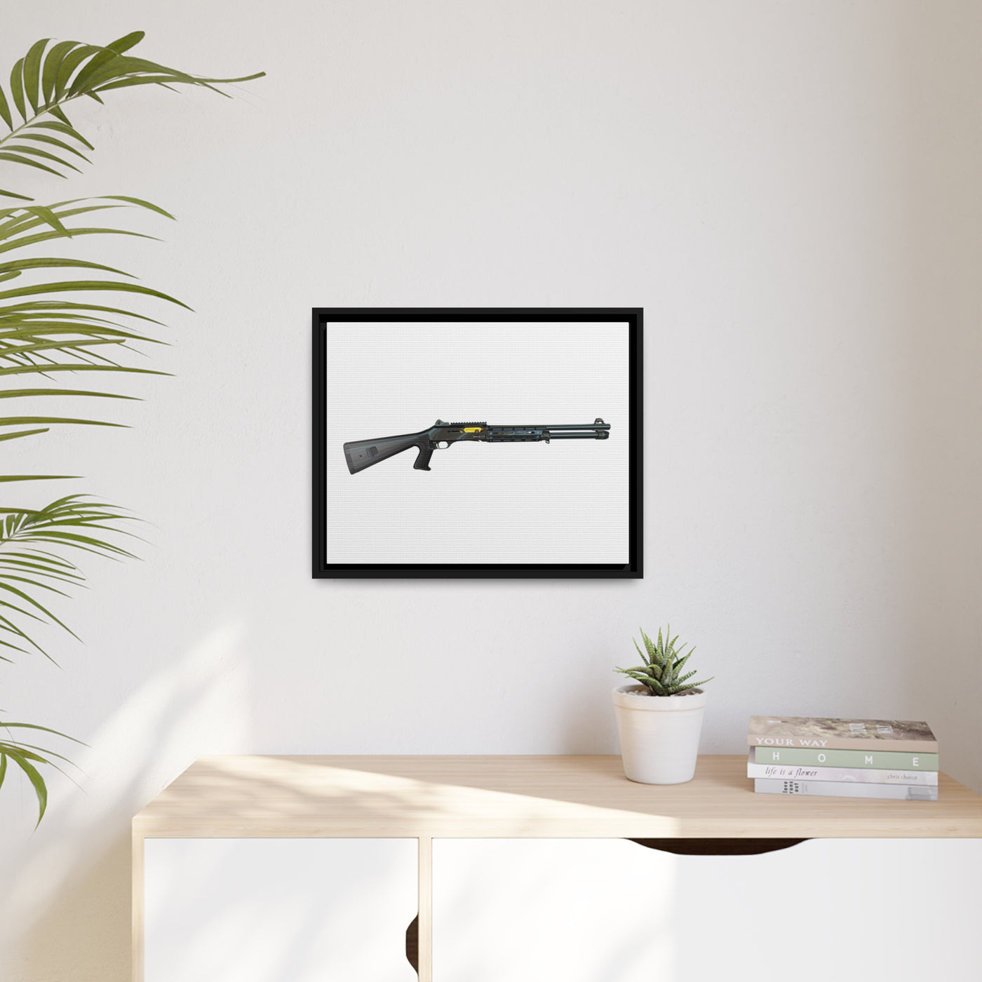 Special Ops Shotgun 12 Gauge Painting - Just the Piece - Black Framed Wrapped Canvas - Value Collection