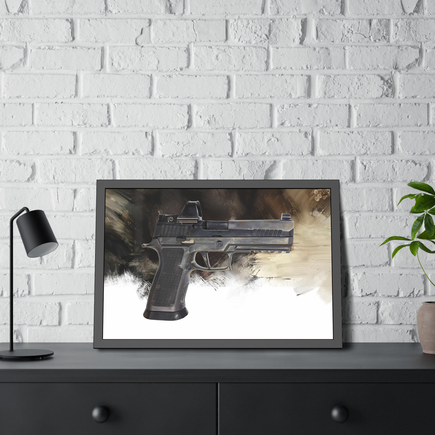 The E-Brake - Pistol Painting - Black Frame - Value Collection