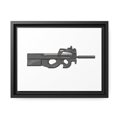 Secret Service Subgun - Bullpup 5.7x28mm Painting - Black Framed Wrapped Canvas - Value Collection