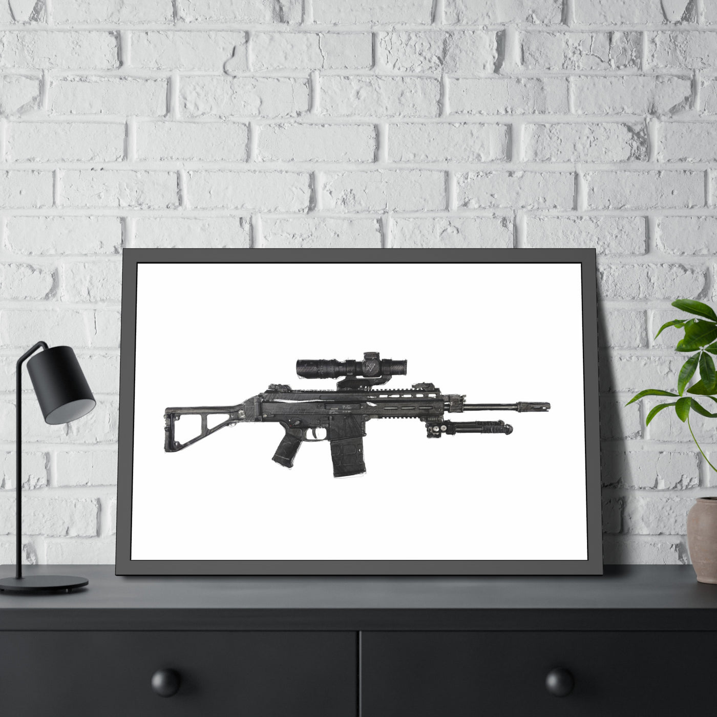 The Urban Sniper Painting - Just The Piece - Black Frame - Value Collection