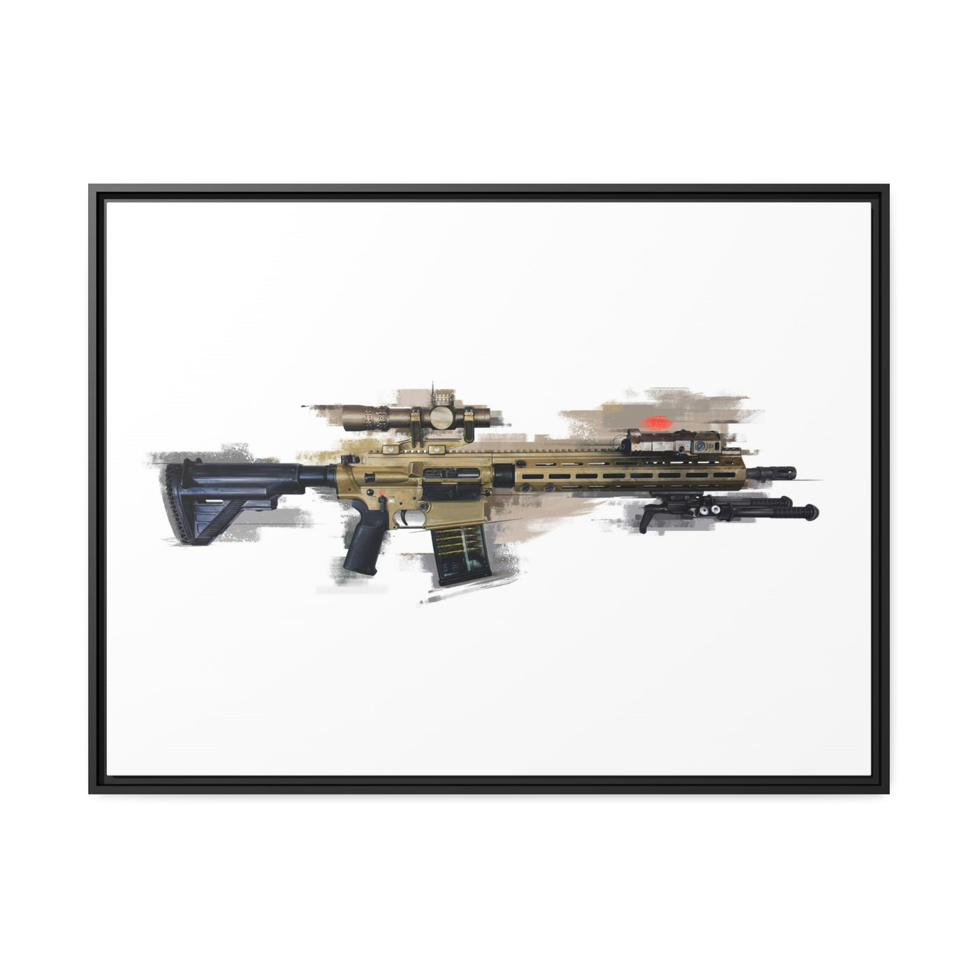 German 7.62x51mm AR10 Battle Rifle Painting - Black Framed Wrapped Canvas - Value Collection