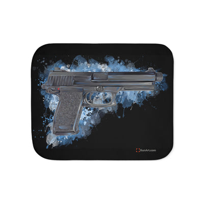 Tactical .45 ACP Poly Pistol Sherpa Blanket - Black Background