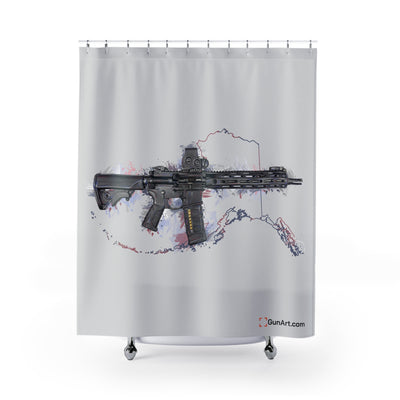 Defending Freedom - Alaska - AR-15 State Shower Curtains - Colored State