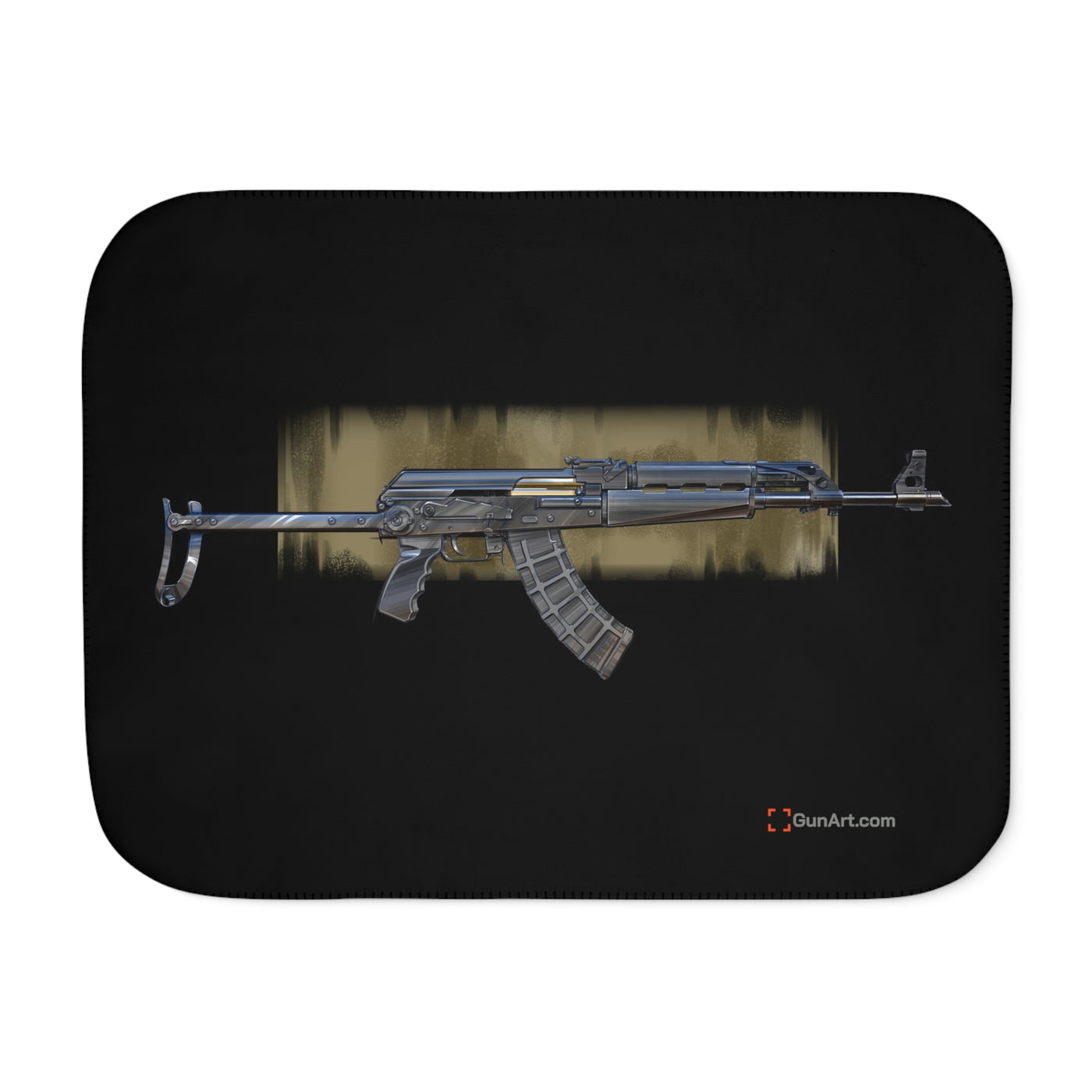 The Paratrooper / AK-47 Underfolder  Sherpa Blanket - Black Background