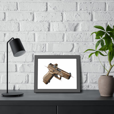 The Last Resort - OG Tan Poly Pistol Painting - Just The Piece - Black Frame - Value Collection