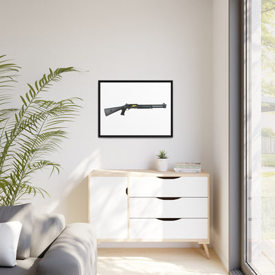 Special Ops Shotgun 12 Gauge Painting - Just the Piece - Black Framed Wrapped Canvas - Value Collection