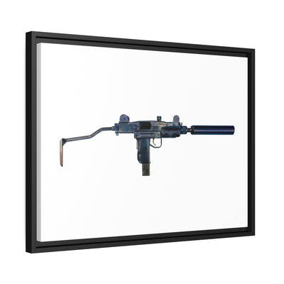 The Miniature Menace - Full Auto Subgun Painting - Just The Piece - Black Framed Wrapped Canvas - Value Collection