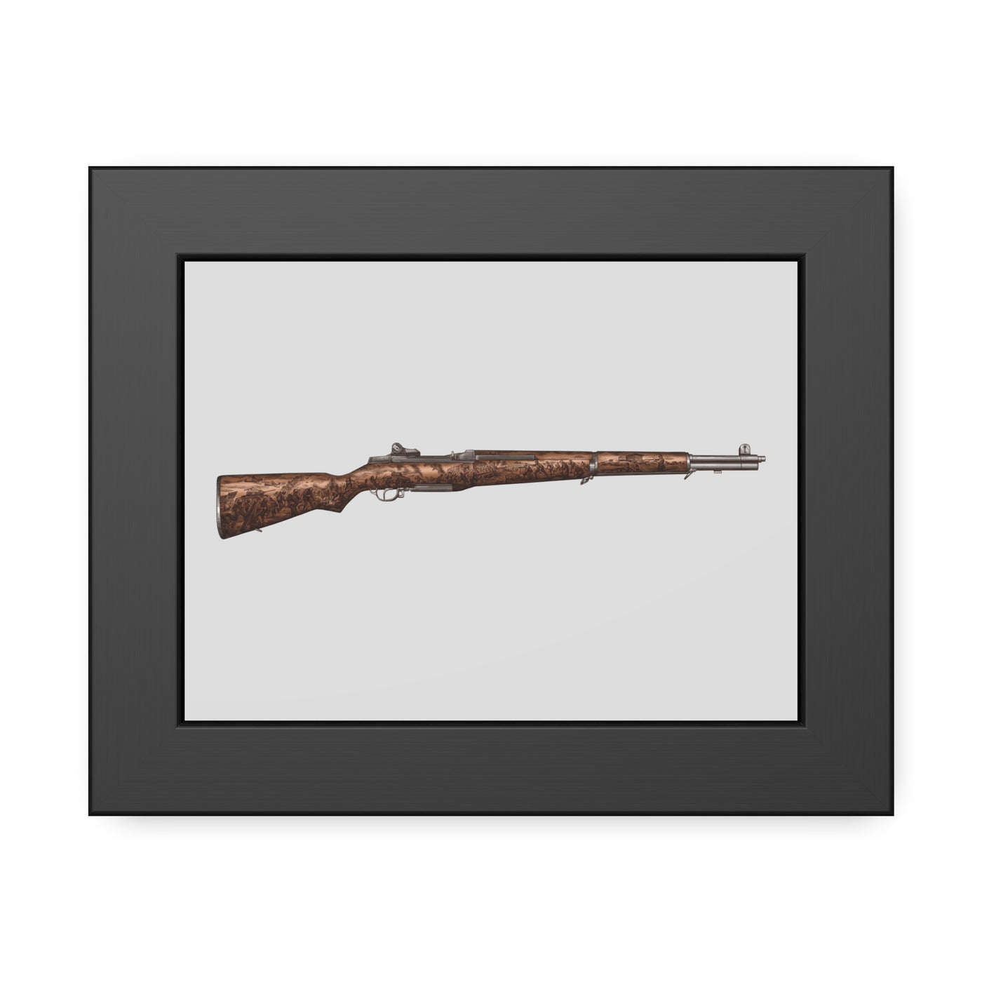 Honoring The Brave / M1 Garand / World War II D-Day Painting - Just The Piece - Black Frame - Value Collection