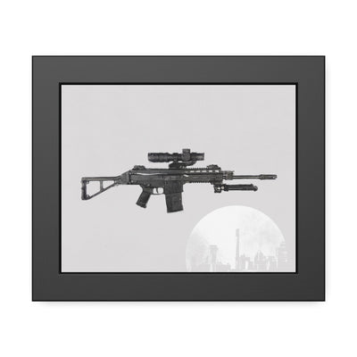 The Urban Sniper Painting - White Background - Black Frame - Value Collection