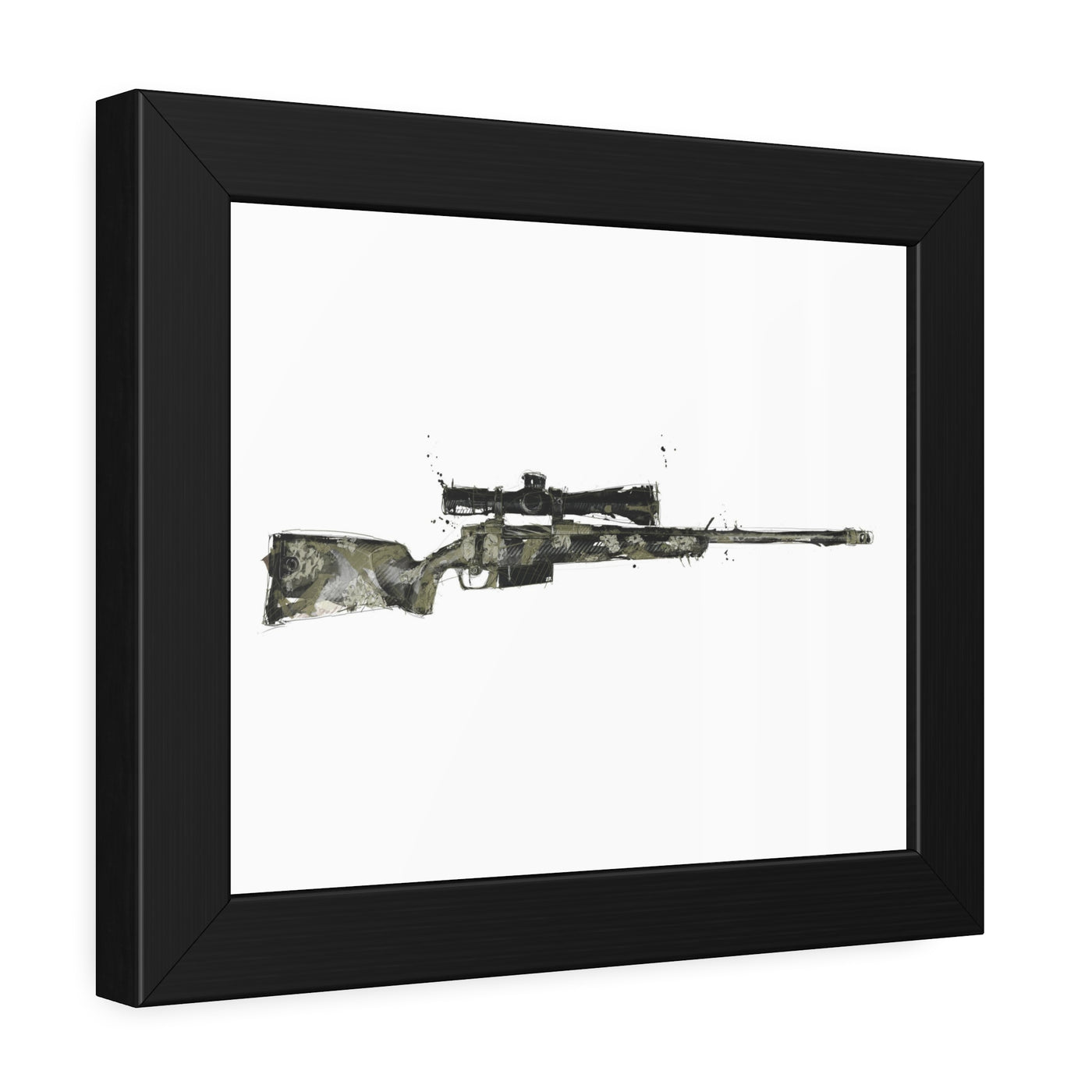 The Harvester - Long Range Hunting Rifle Painting - Just The Piece - Black Frame - Value Collection