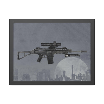 The Urban Sniper Painting - Grey Background - Black Frame - Value Collection