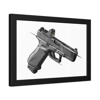 The Last Resort - OG Grey Poly Pistol Painting - Just The Piece - Black Frame - Value Collection