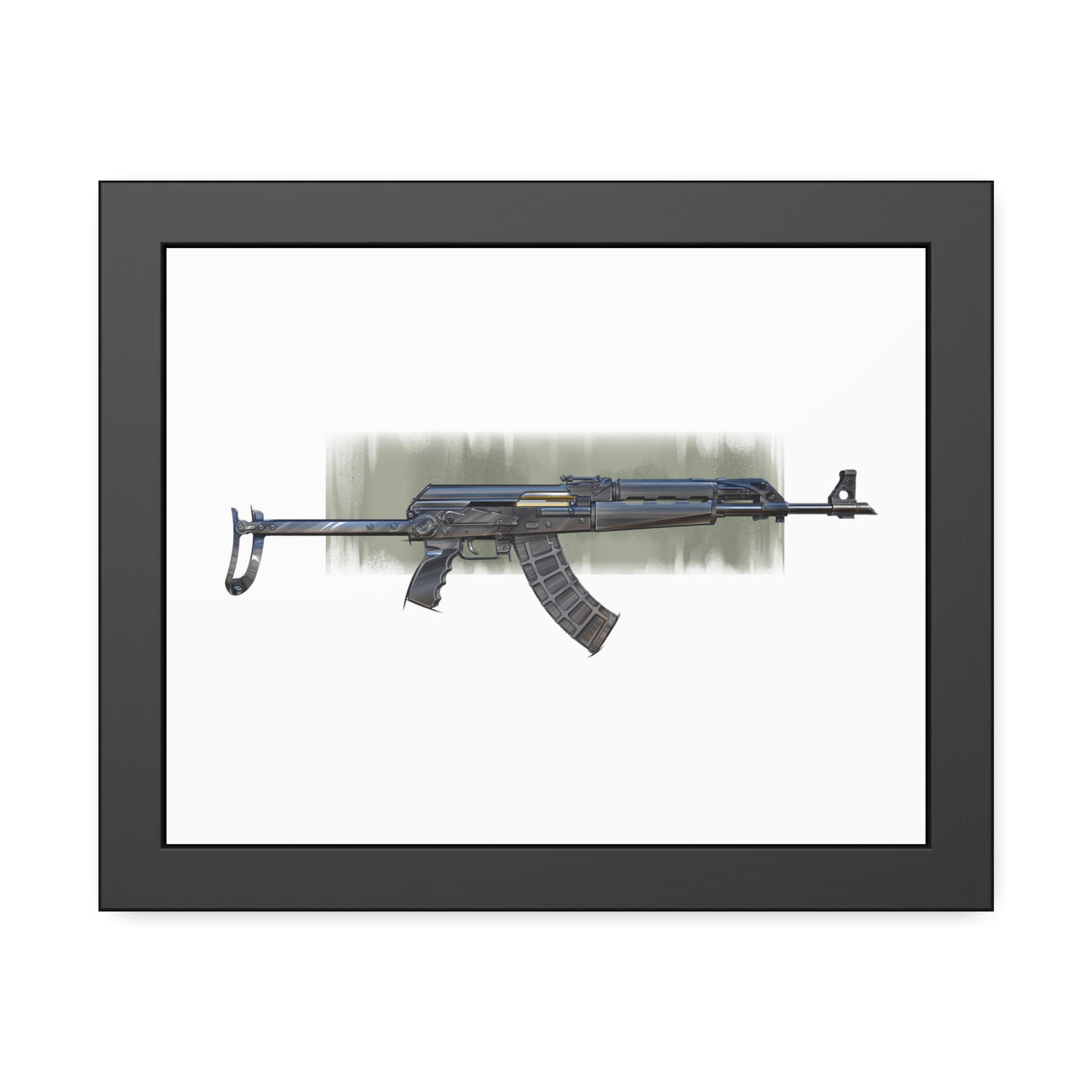 The Paratrooper / AK-47 Underfolder Painting - Black Frame - Value Collection