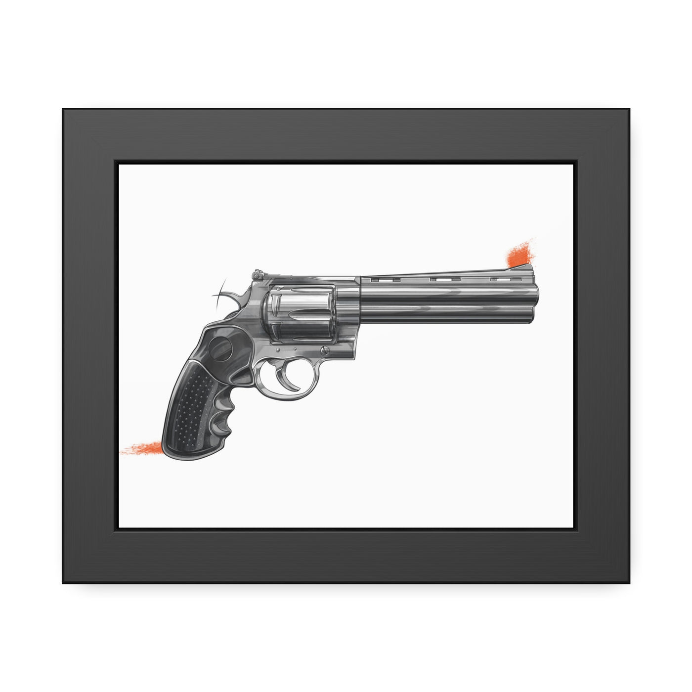 Stainless .44 Mag Revolver Painting - Just The Piece - Black Frame - Value Collection