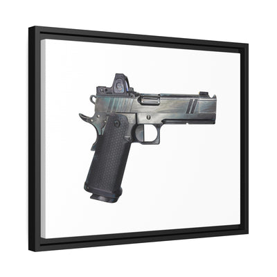 2011 Bravo - Pistol Painting - Just The Piece - Black Framed Wrapped Canvas - Value Collection