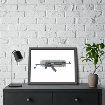 The Paratrooper / AK-47 Underfolder Painting - Black Frame - Value Collection