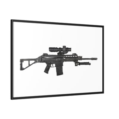 The Urban Sniper Painting - Just The Piece - Black Framed Wrapped Canvas - Value Collection