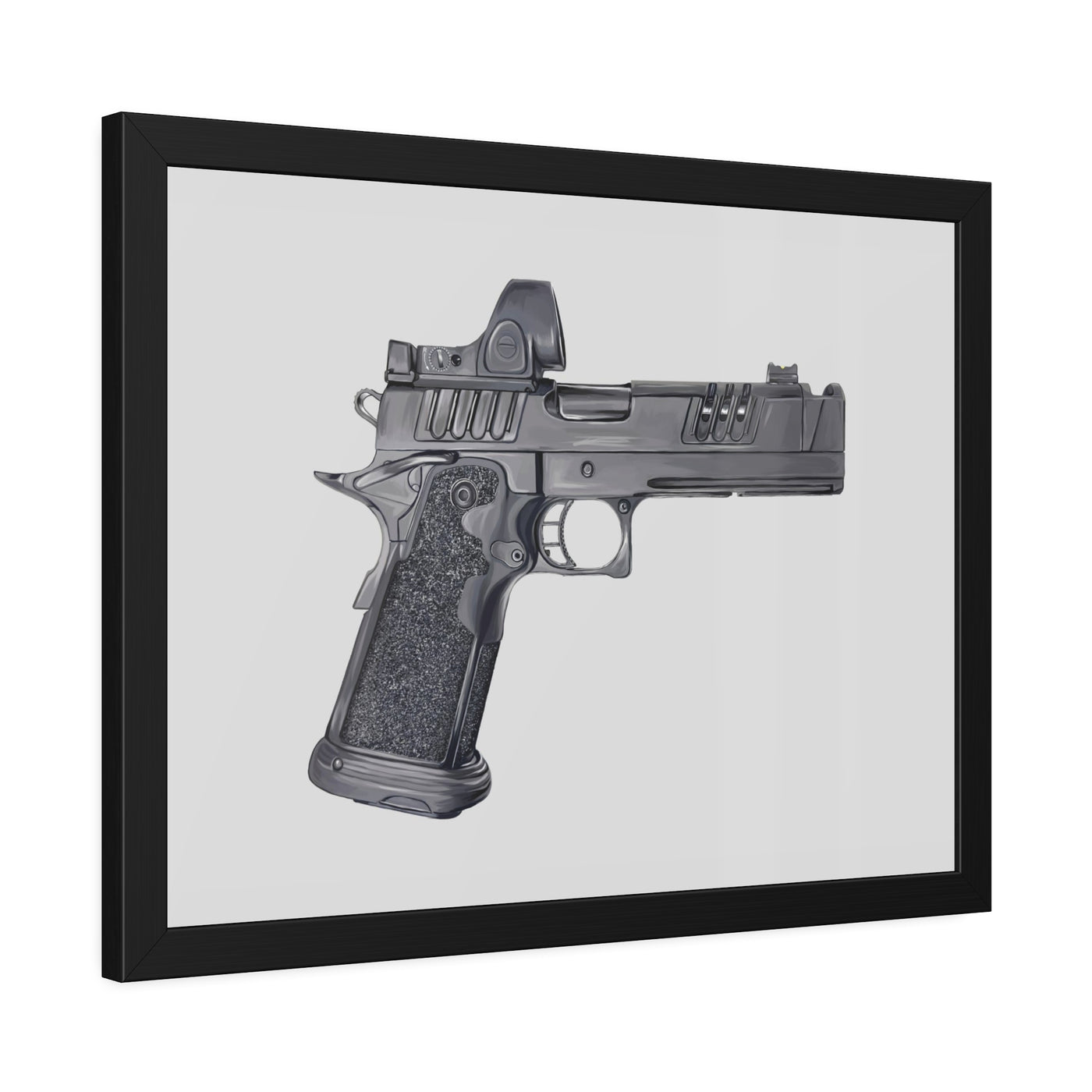 2011 Delta Pistol Painting - Just The Piece - Black Frame - Value Collection