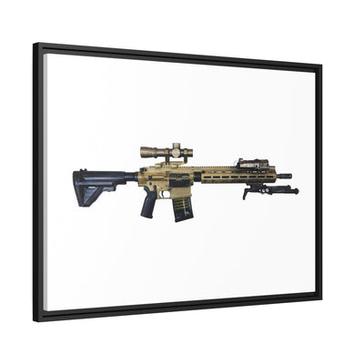 German 7.62x51mm AR10 Battle Rifle Painting - Just The Piece - Black Framed Wrapped Canvas - Value Collection