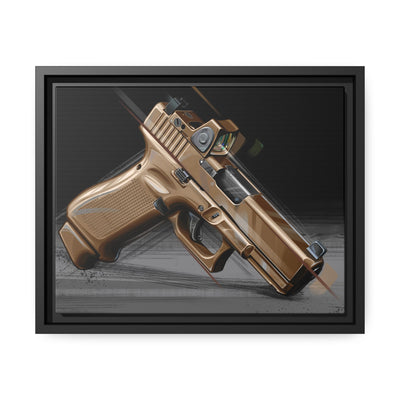 The Last Resort - OG Tan Poly Pistol Painting - Black Framed Wrapped Canvas - Value Collection