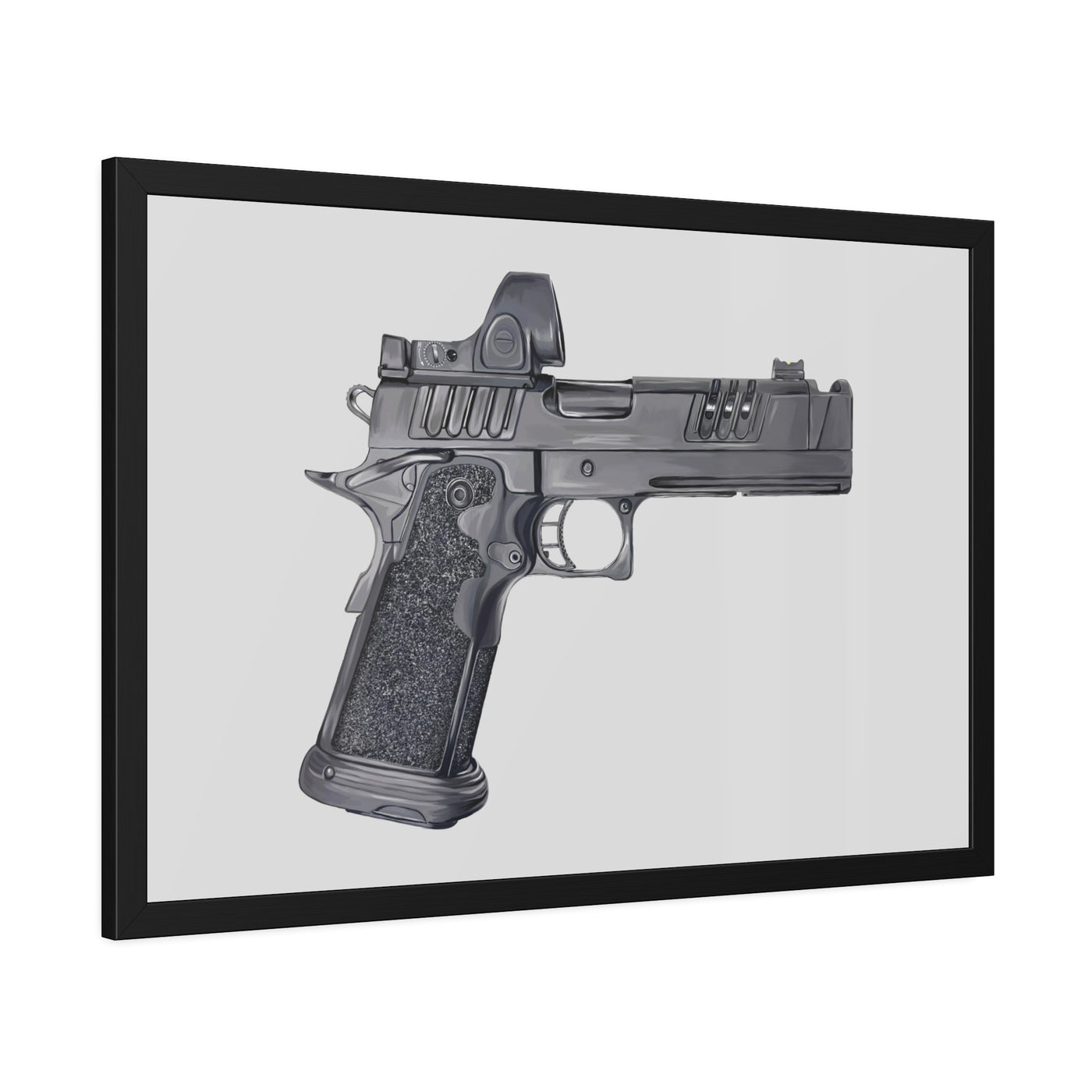 2011 Delta Pistol Painting - Just The Piece - Black Frame - Value Collection