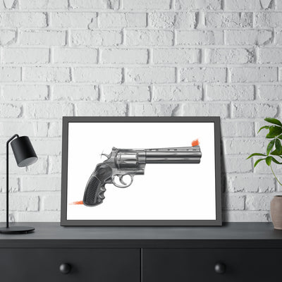 Stainless .44 Mag Revolver Painting - Just The Piece - Black Frame - Value Collection