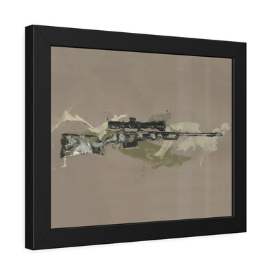 The Harvester - Long Range Hunting Rifle Painting (Minimal) - Black Frame - Value Collection