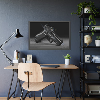 The Last Resort - OG Black Poly Pistol Painting - Black Frame - Value Collection