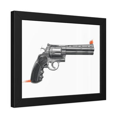 Stainless .44 Mag Revolver Painting - Just The Piece - Black Frame - Value Collection