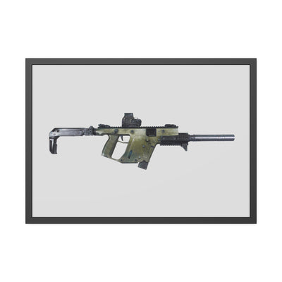 The Vindicator - Suppressed SMG Painting - Just The Piece - Black Frame - Value Collection