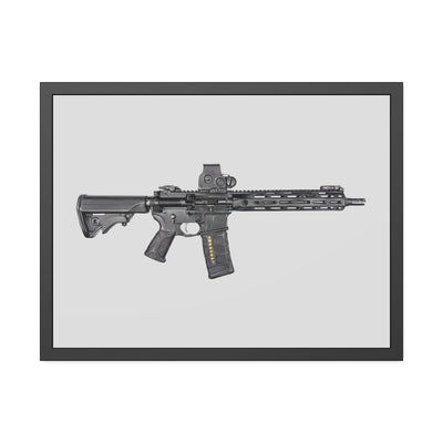 Defending Freedom - AR-15 State Painting - Just The Piece - Black Frame - Value Collection