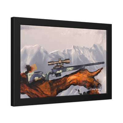 Carbon Fiber Bolt Action Hunting Rifle Painting - Black Frame - Value Collection