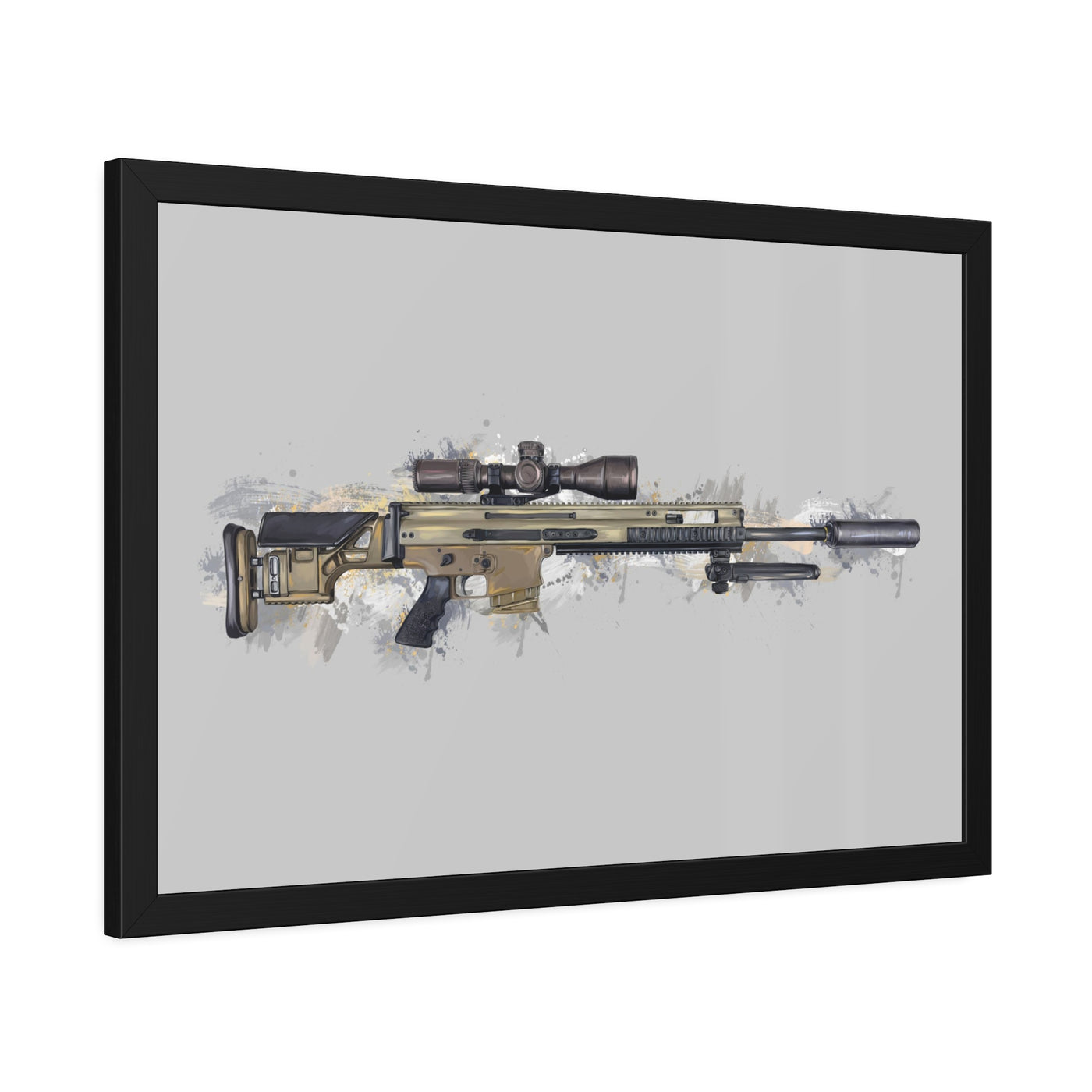 Socom Sniper Rifle Painting - Black Frame - Value Collection