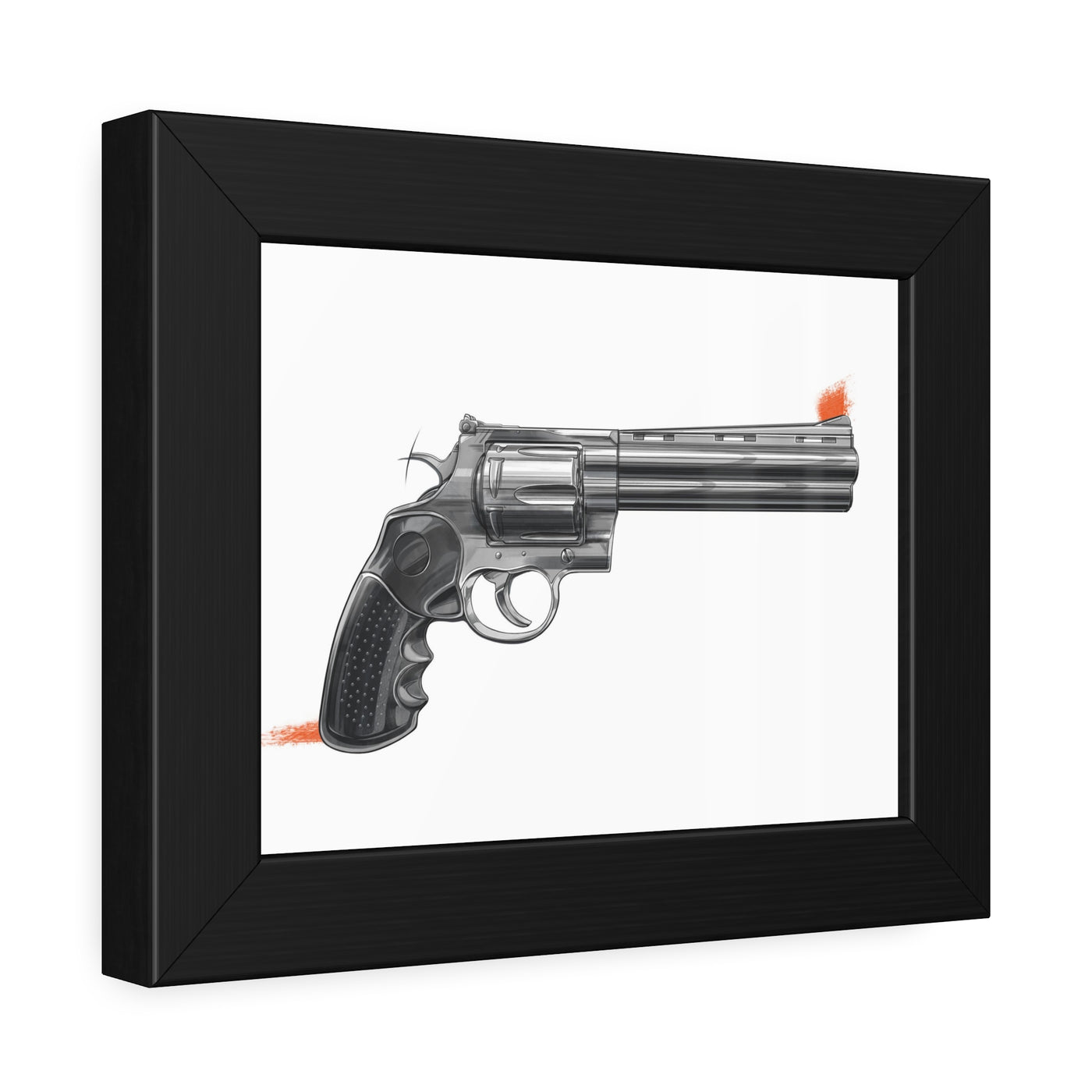 Stainless .44 Mag Revolver Painting - Just The Piece - Black Frame - Value Collection