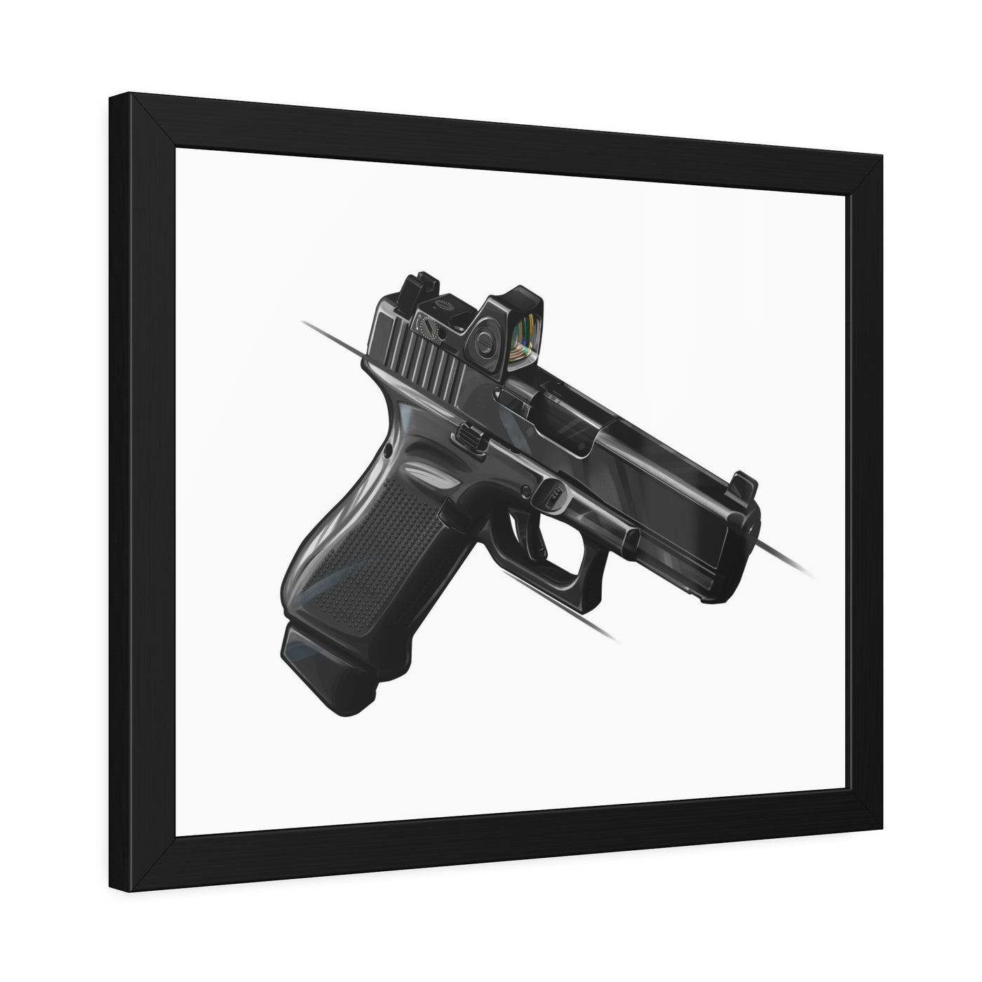 The Last Resort - OG Black Poly Pistol Painting - Just The Piece - Black Frame - Value Collection