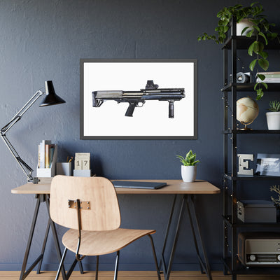 Tactical Bullpup Shotgun Painting - Just The Piece - Black Frame - Value Collection