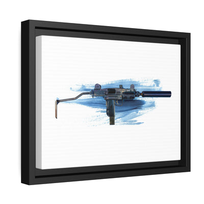 The Miniature Menace - Full Auto Subgun Painting - Black Framed Wrapped Canvas - Value Collection