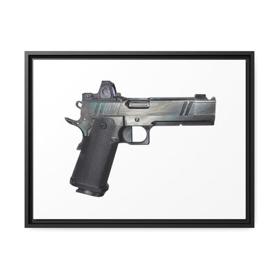 2011 Bravo - Pistol Painting - Just The Piece - Black Framed Wrapped Canvas - Value Collection