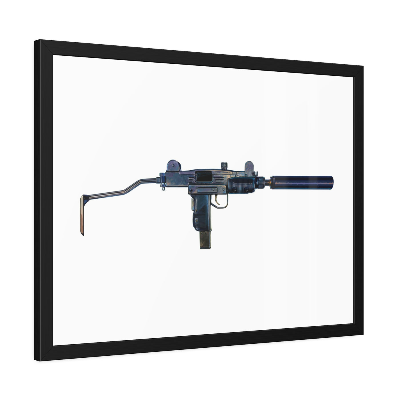 The Miniature Menace - Full Auto Subgun Painting - Just The Piece - Black Frame - Value Collection