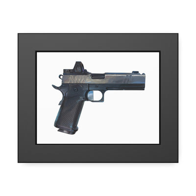 2011 Charlie - Pistol Painting - Just The Piece - Black Frame - Value Collection