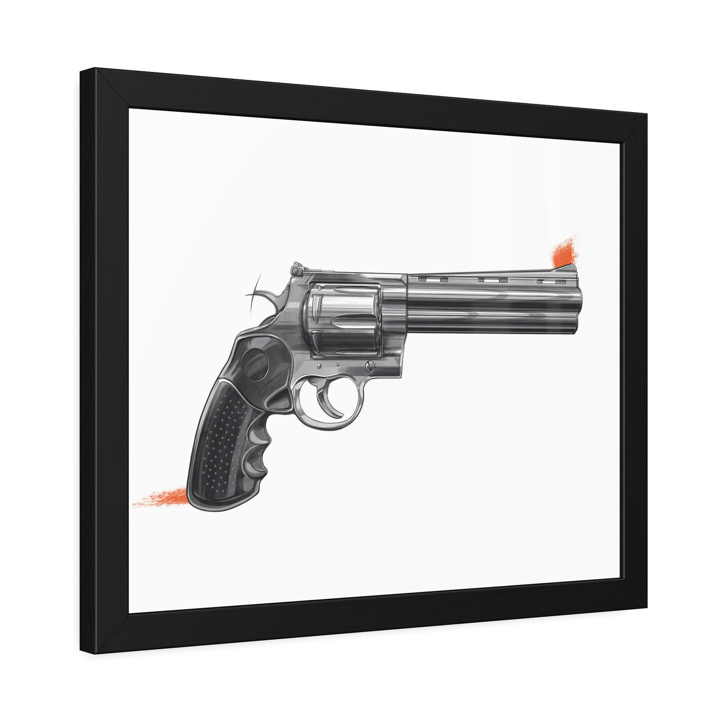 Stainless .44 Mag Revolver Painting - Just The Piece - Black Frame - Value Collection