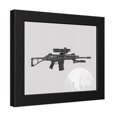 The Urban Sniper Painting - White Background - Black Frame - Value Collection