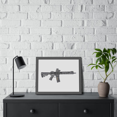 Defending Freedom - AR-15 State Painting - Just The Piece - Black Frame - Value Collection