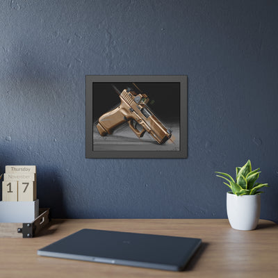 The Last Resort - OG Tan Poly Pistol Painting - Black Frame - Value Collection