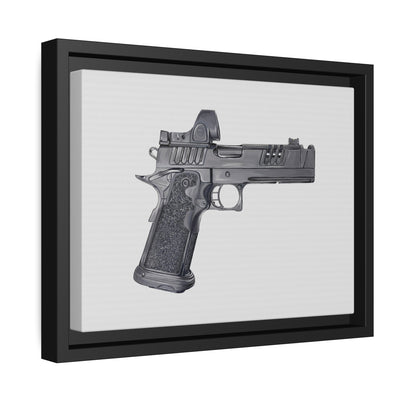 2011 Delta Pistol Painting - Just The Piece - Black Framed Wrapped Canvas - Value Collection