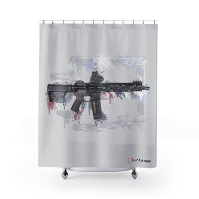 Defending Freedom - Washington - AR-15 State Shower Curtains - White State
