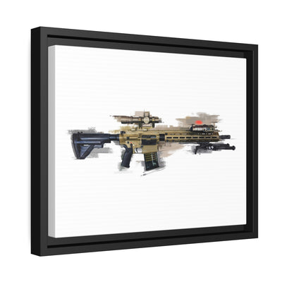 German 7.62x51mm AR10 Battle Rifle Painting - Black Framed Wrapped Canvas - Value Collection